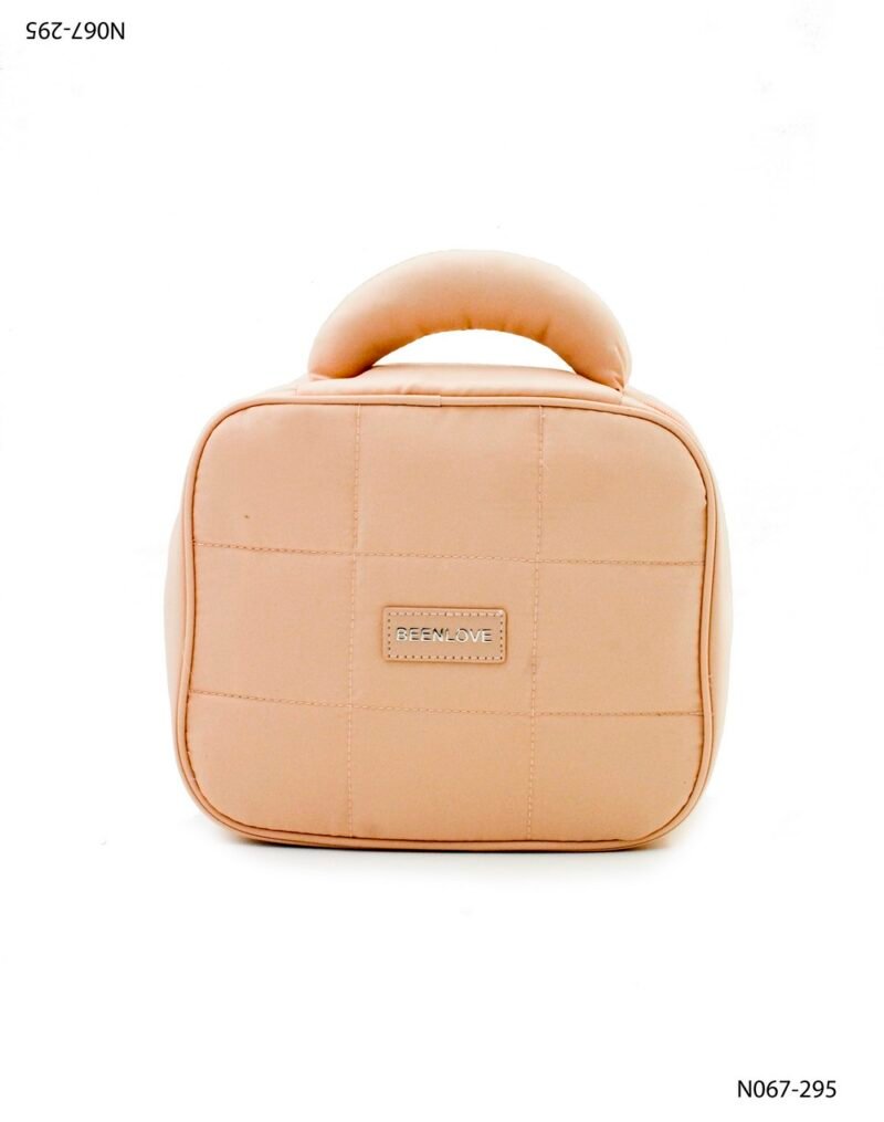 Necessaire acolchado con patrón cuadrado con asa N067