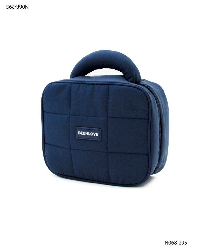 Necessaire acolchado con patrón cuadrado con asa N068