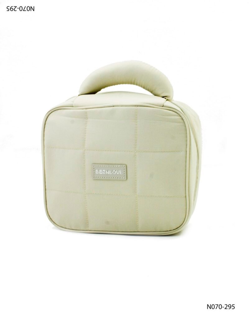 Necessaire acolchado con patrón cuadrado con asa N070