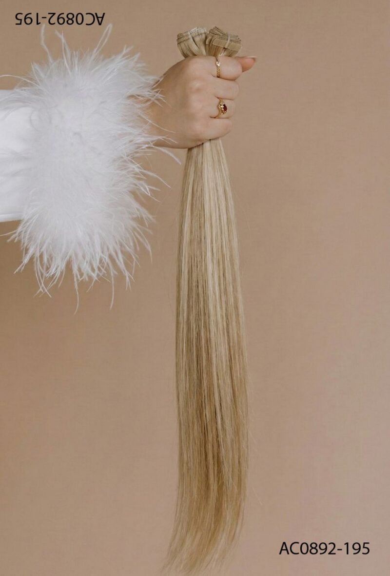 Extensiones de cabello liso rubio dorado AC0892