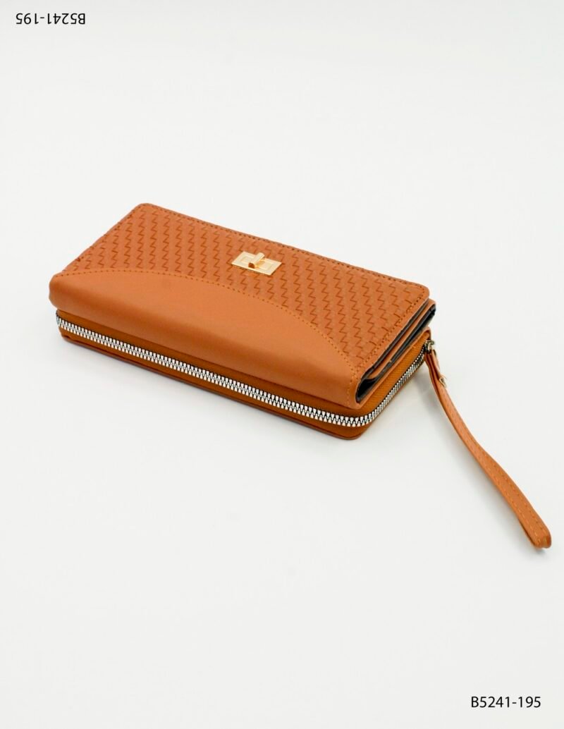 Billetera de cuero con correa de mano con broche B5241