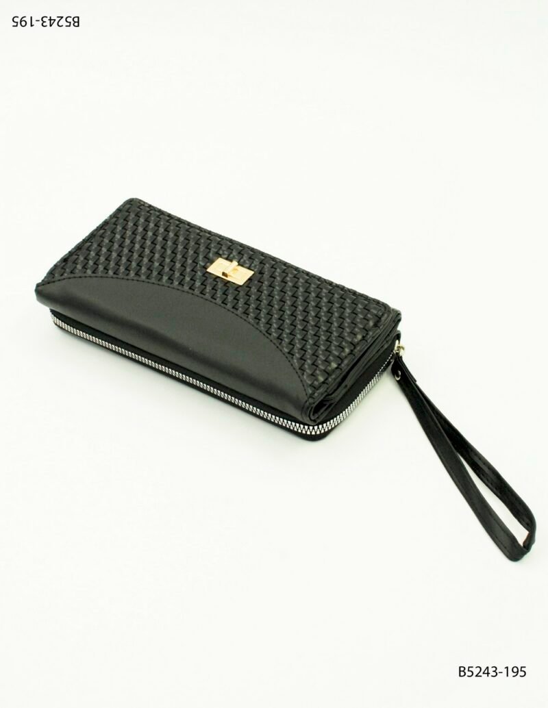 Billetera de cuero con correa de mano con broche B5243