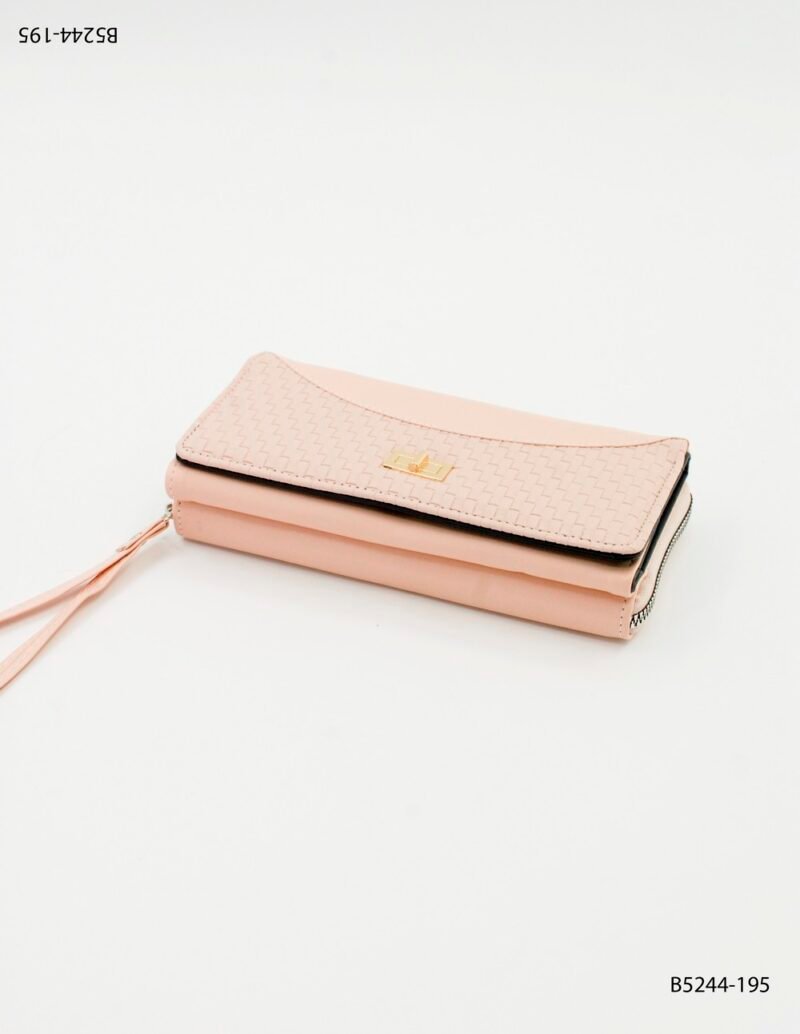 Billetera de cuero con correa de mano con broche B5244