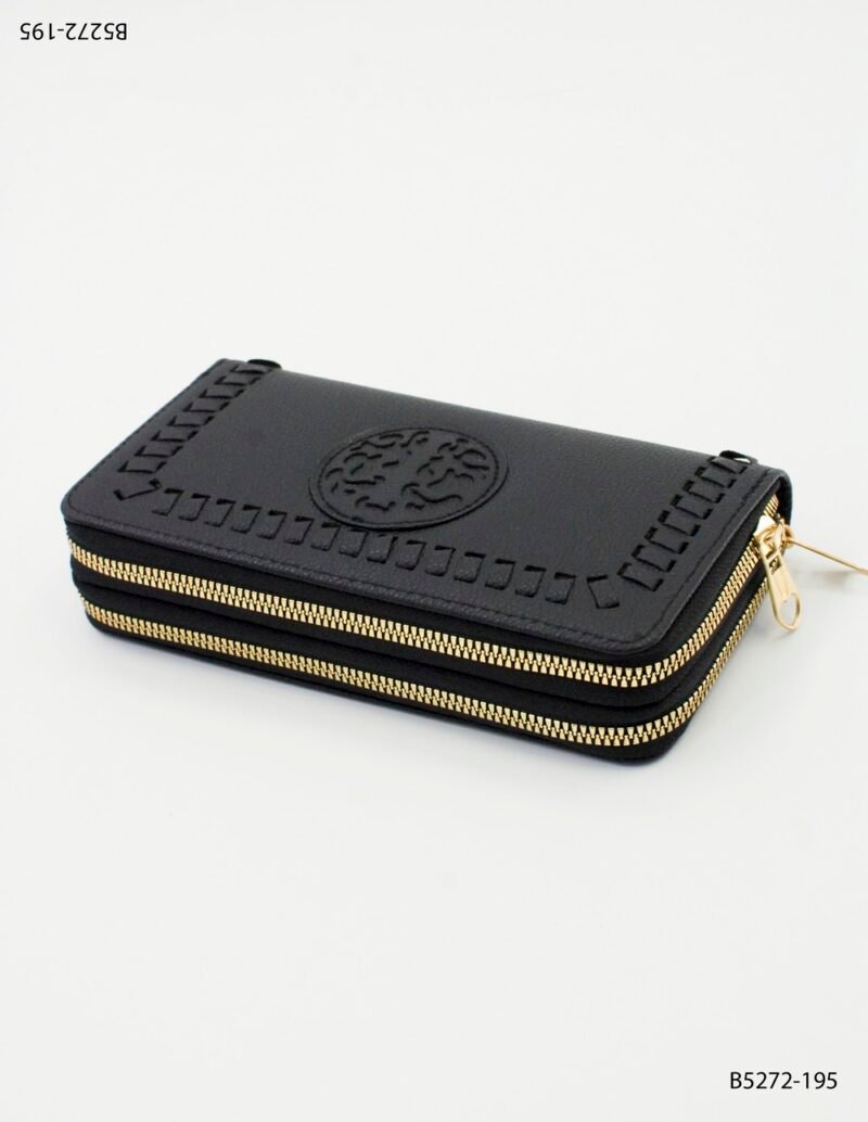 Billetera larga de doble cierre con diseño calado B5272