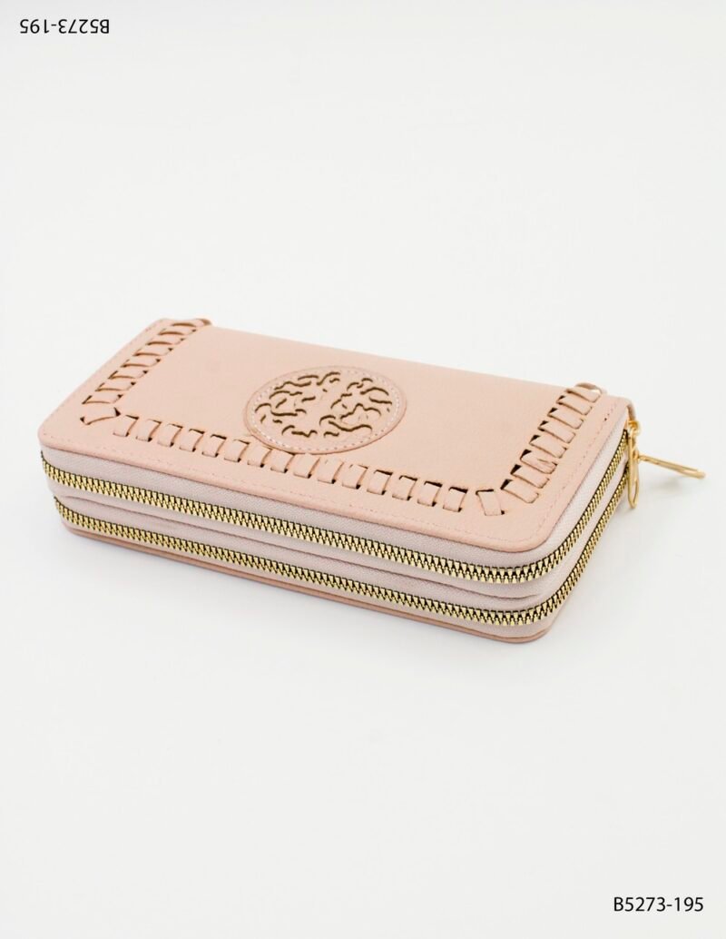 Billetera larga de doble cierre con diseño calado B5273