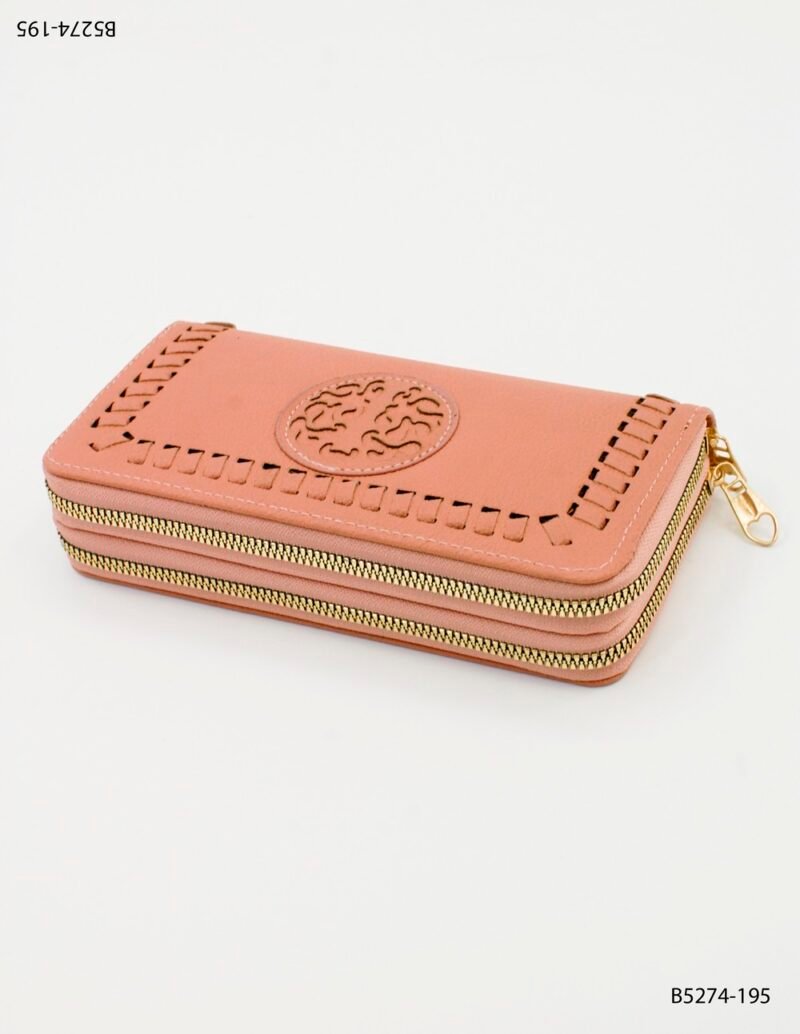 Billetera larga de doble cierre con diseño calado B5274