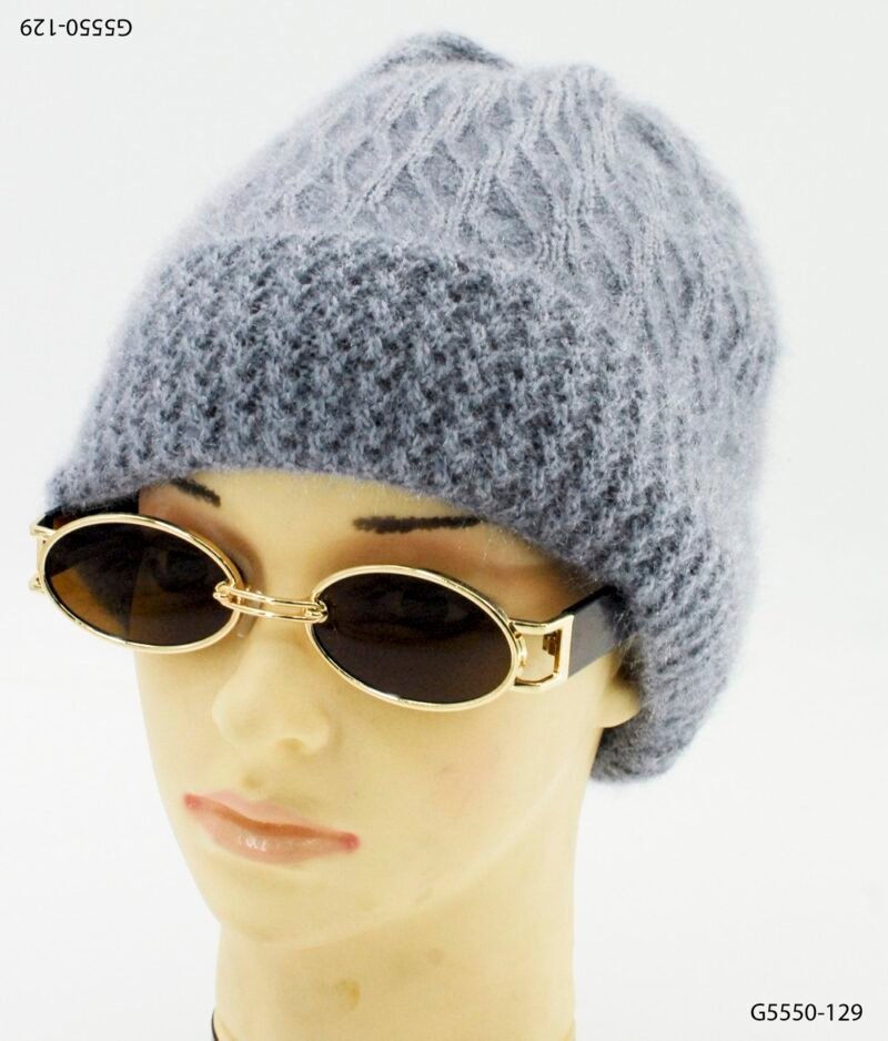 Gorro tejido con diseño de rombos G5550