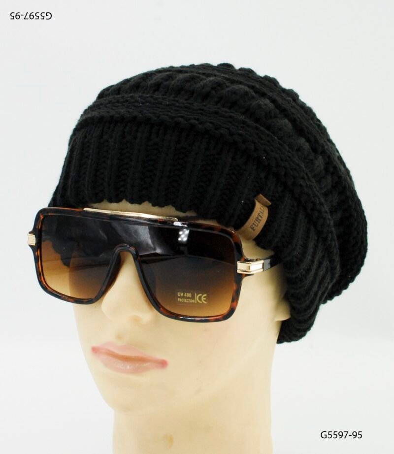 Gorro tejido con textura acanalada G5597