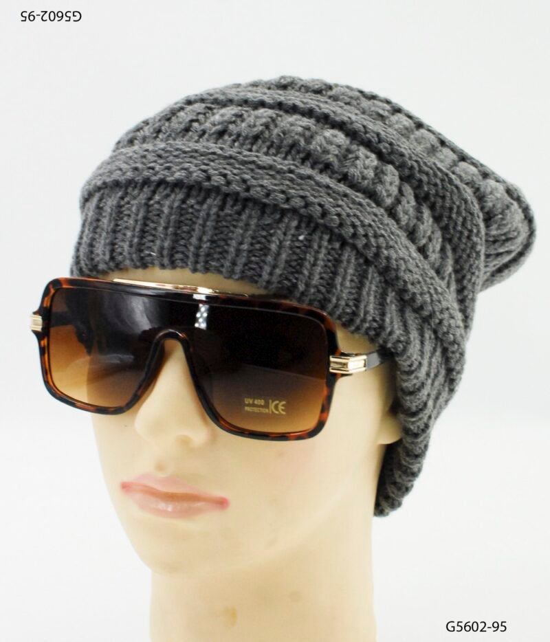 Gorro tejido con textura acanalada G5602