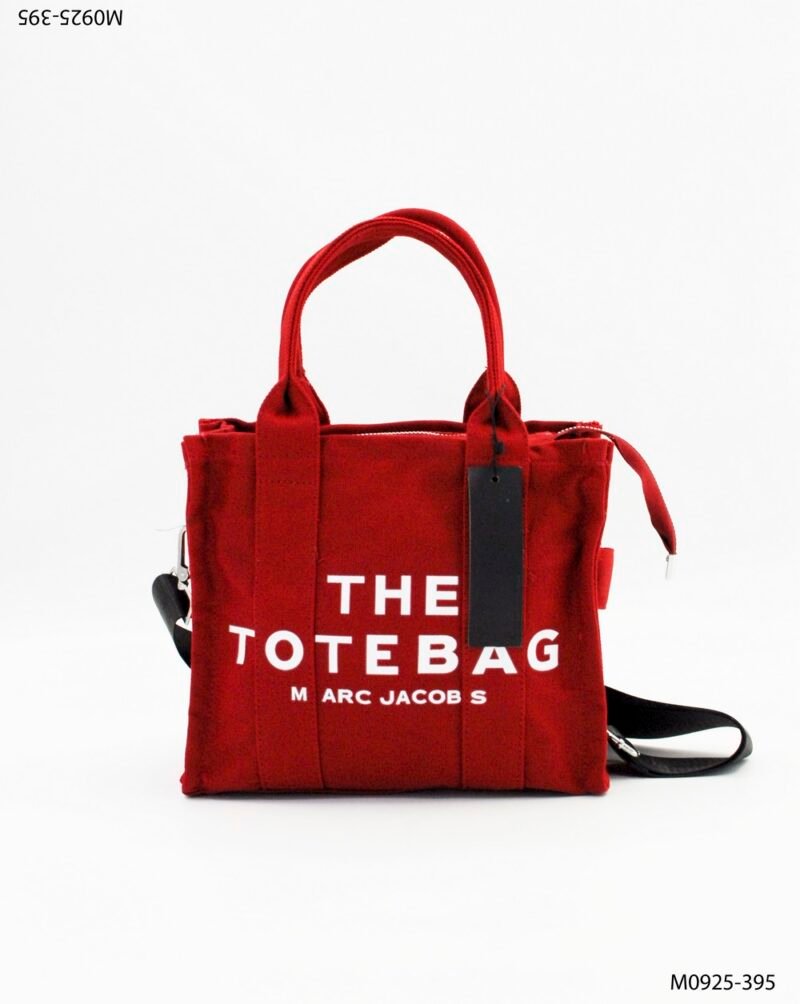 Bolso casual de lona con la leyenda impresa "THE TOTE BAG" M0925