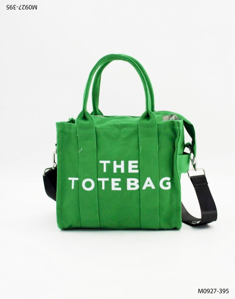 Bolso casual de lona con la leyenda impresa "THE TOTE BAG" M0927