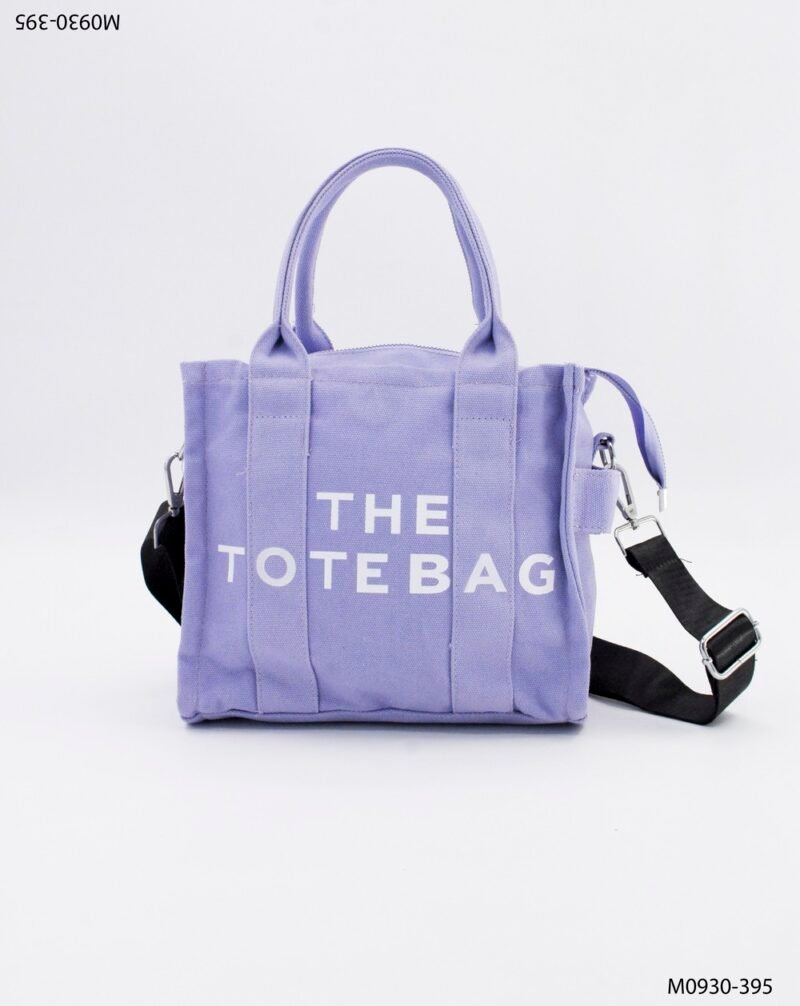 Bolso casual de lona con la leyenda impresa "THE TOTE BAG" M0930