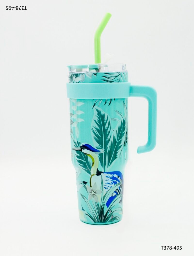 Vaso térmico con tapa y sorbete reutilizable T378