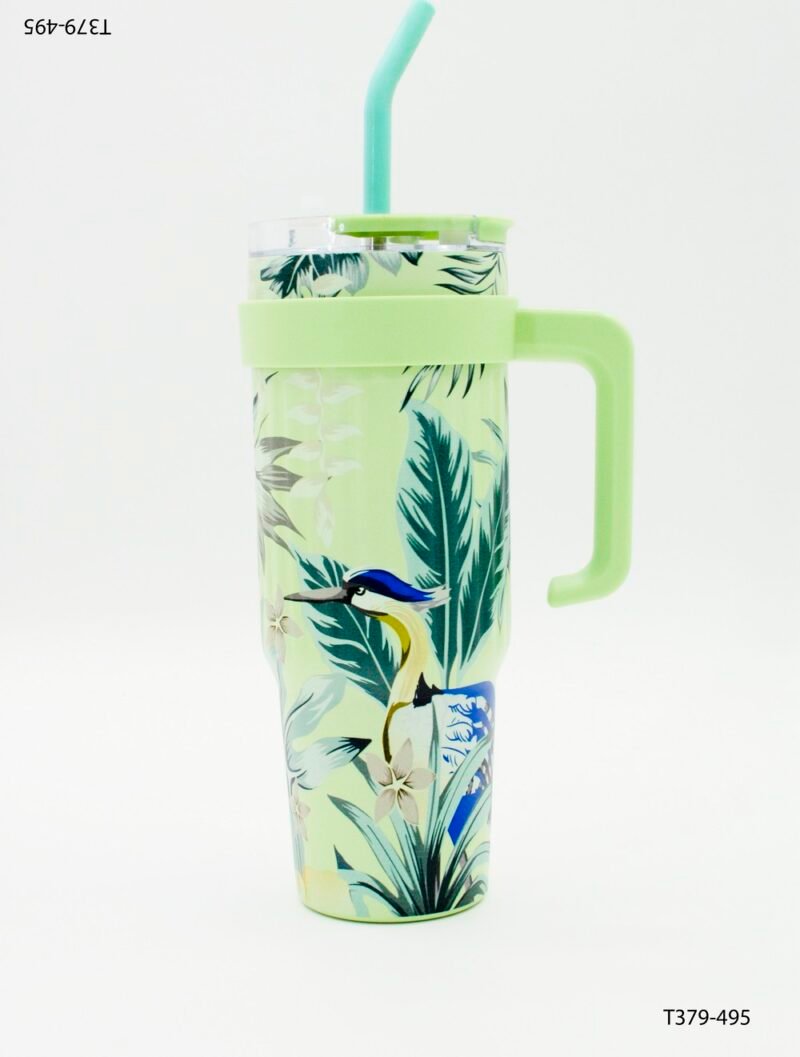 Vaso térmico con tapa y sorbete reutilizable T379