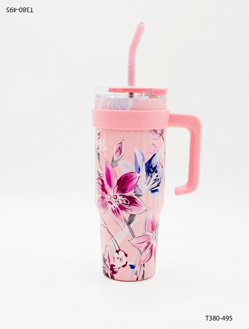 Vaso térmico con tapa y sorbete reutilizable T380