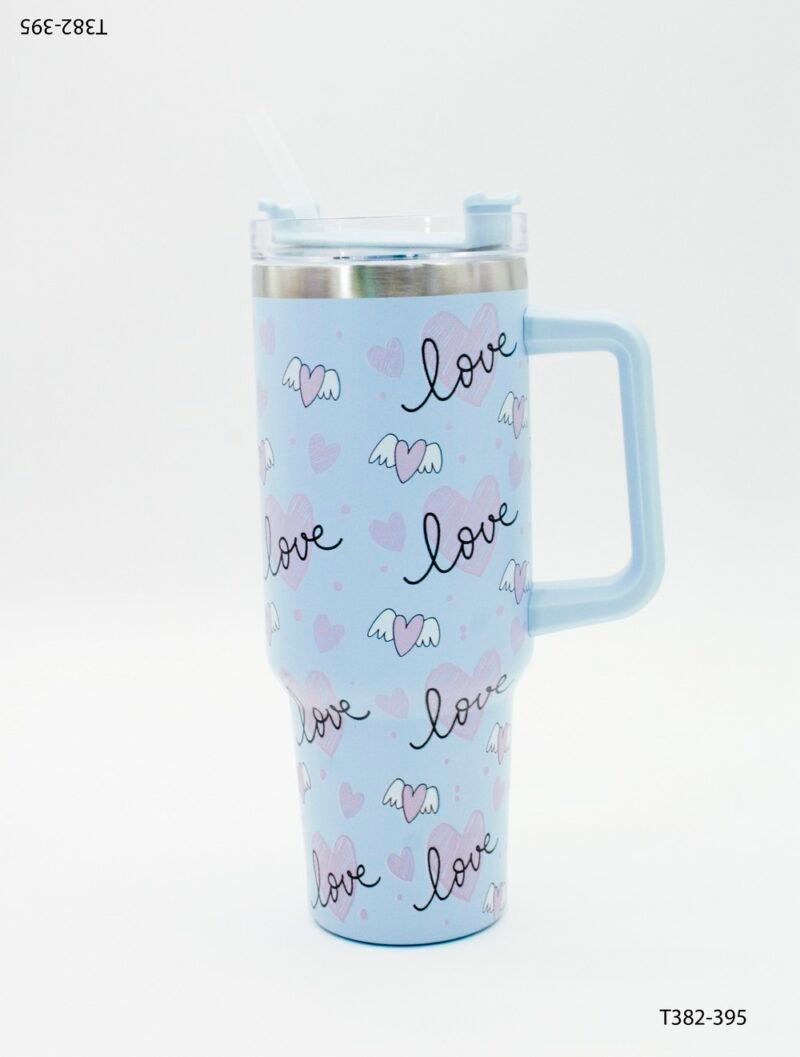 Vaso térmico con tapa transparente y sorbete reutilizable T382