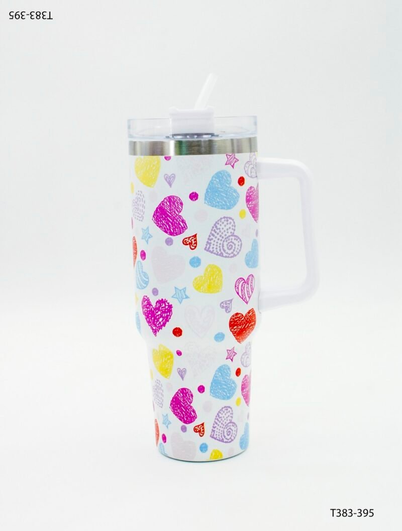 Vaso térmico con tapa transparente y sorbete reutilizable T383