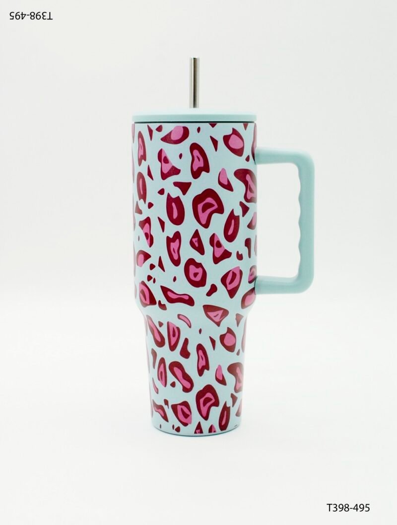 Vaso térmico tipo travel mug con asa y sorbete metálico T398