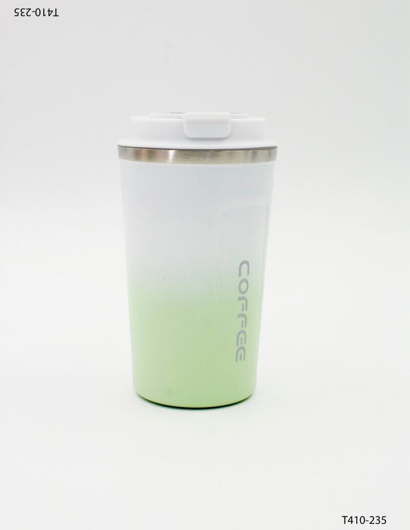 Vaso térmico de acero inoxidable con diseño en degradado con tapa con cierre seguro T410