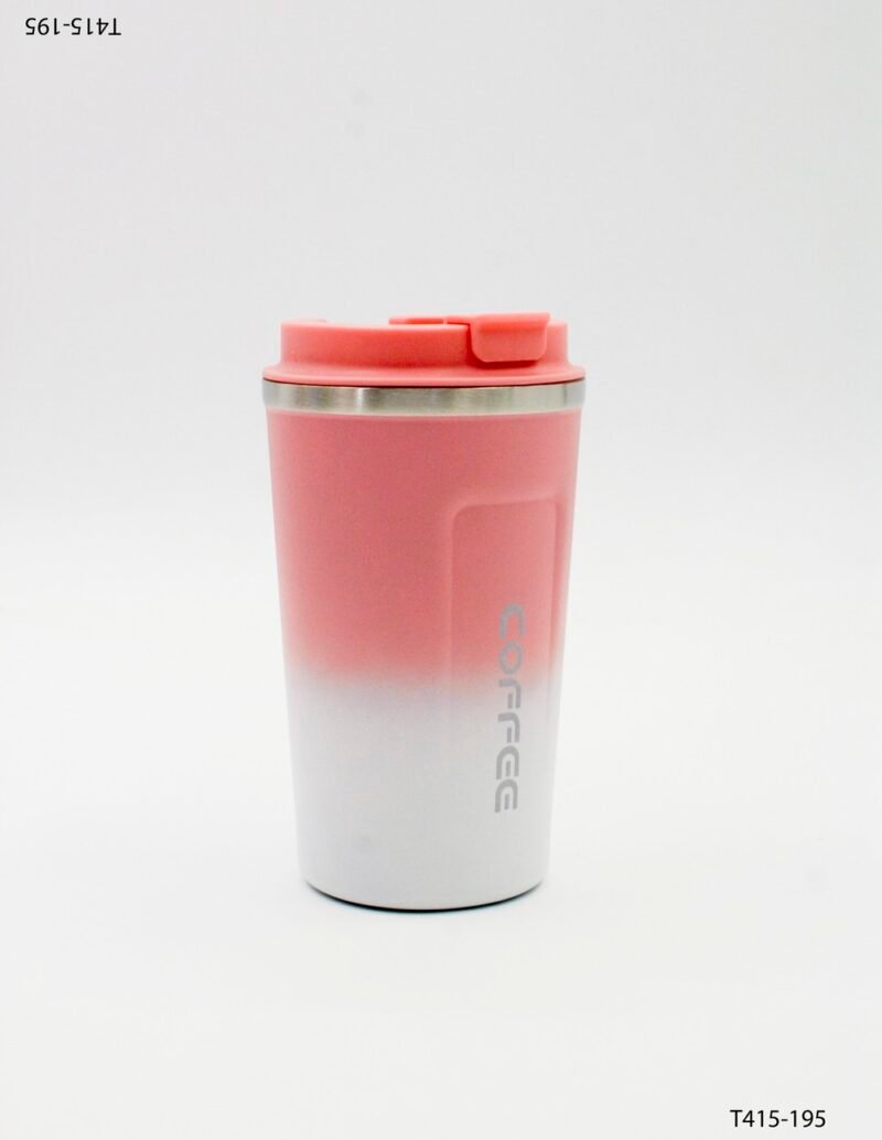 Vaso térmico de acero inoxidable con diseño en degradado con tapa con cierre seguro T415