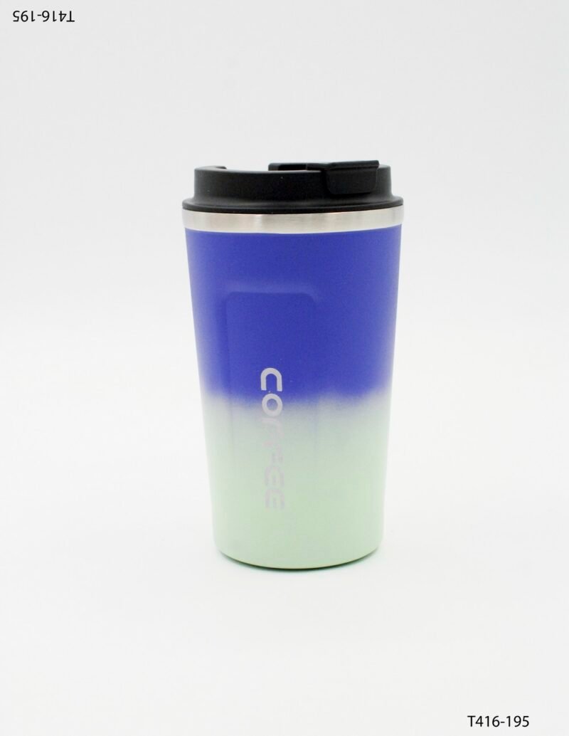 Vaso térmico de acero inoxidable con diseño en degradado con tapa con cierre seguro T416