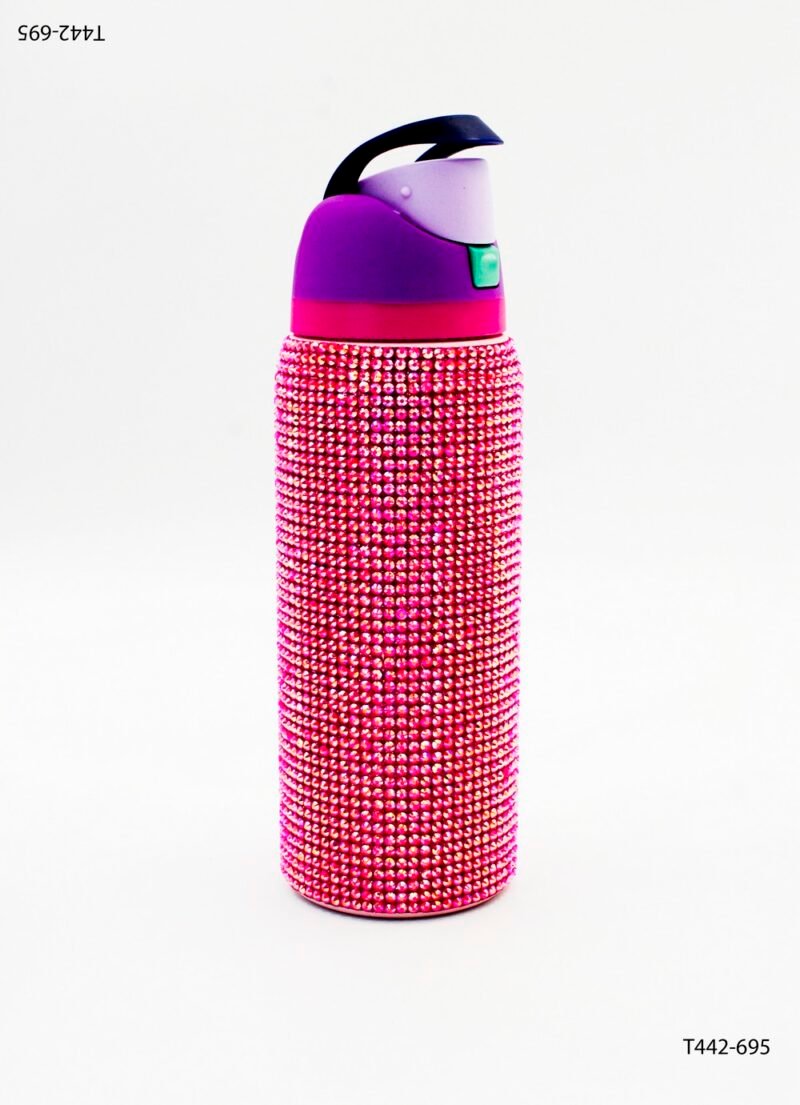 Botella de Agua con brillo con tapa abatible T442