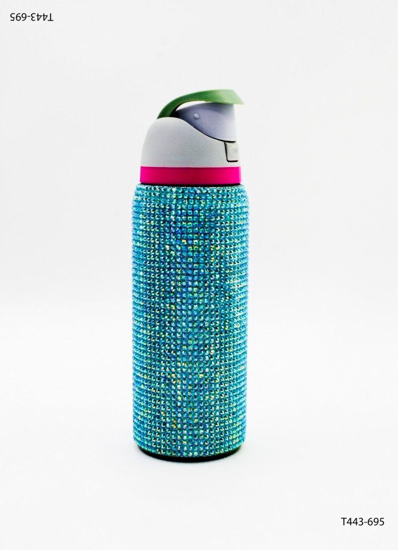 Botella de Agua con brillo con tapa abatible T443