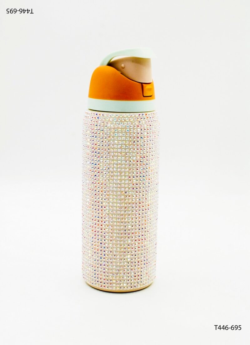 Botella de Agua con brillo con tapa abatible T446