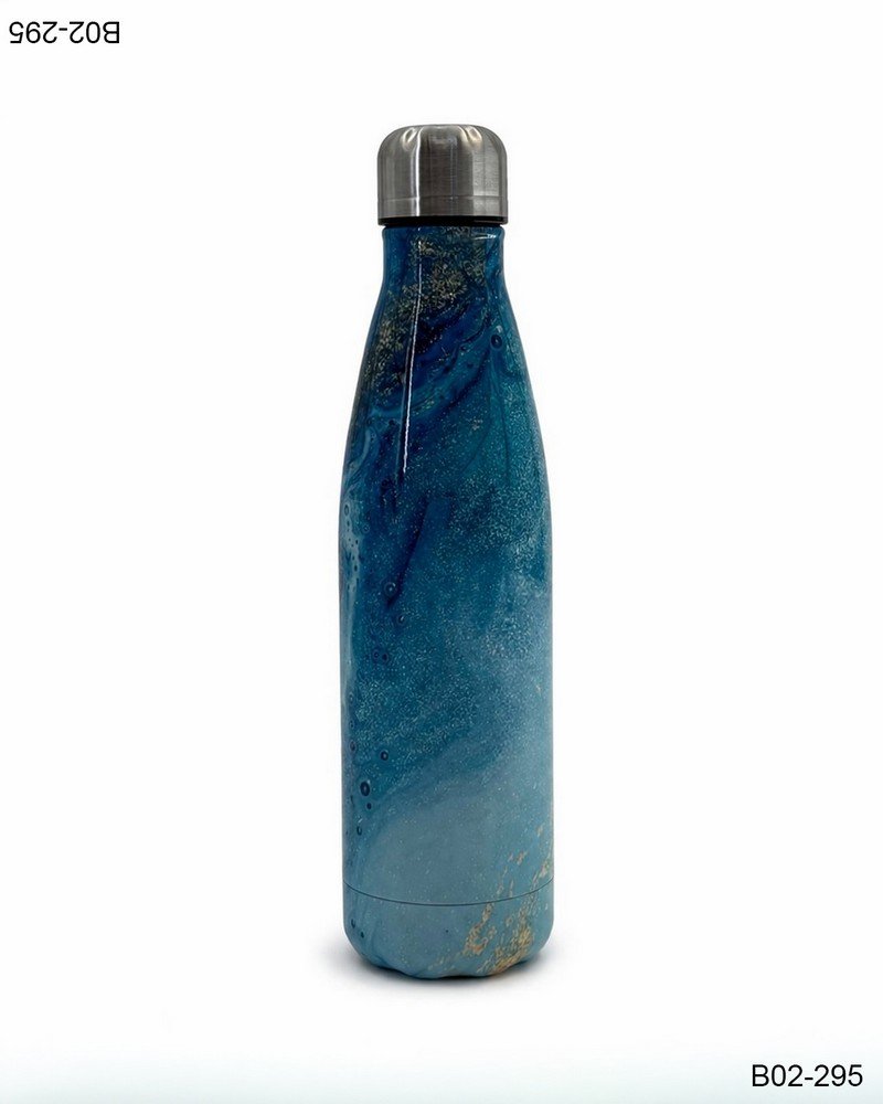 Botella de acero inoxidable con diseño marmolado B02