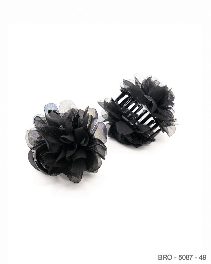 Broche flor elegante negro BRO5087
