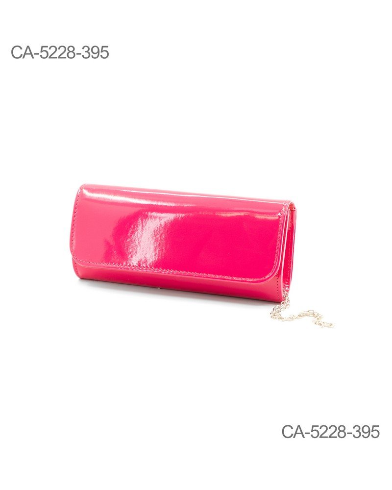 Cartera rosa brillante con acabado liso y elegante CA5228