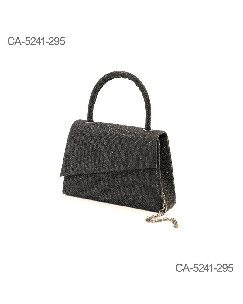Cartera negra con diseño estructurado y textura elegante CA5241