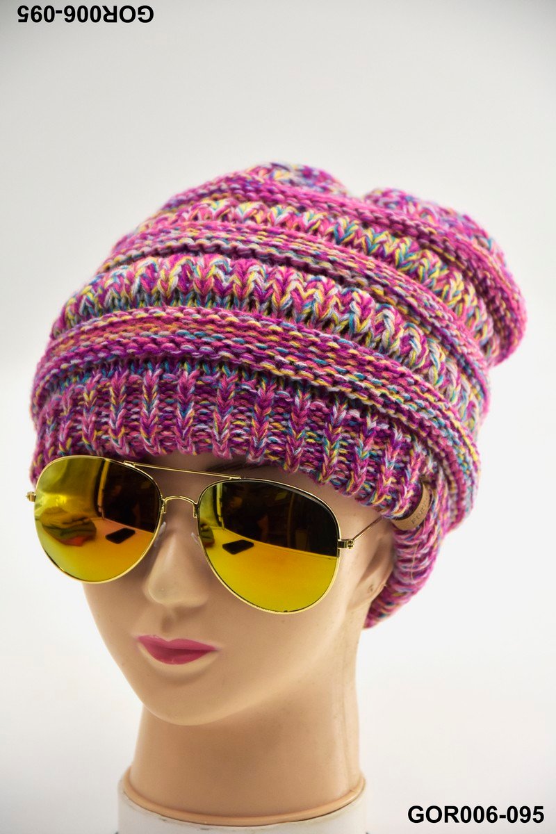 Gorro tejido tipo beanie multicolor GOR006