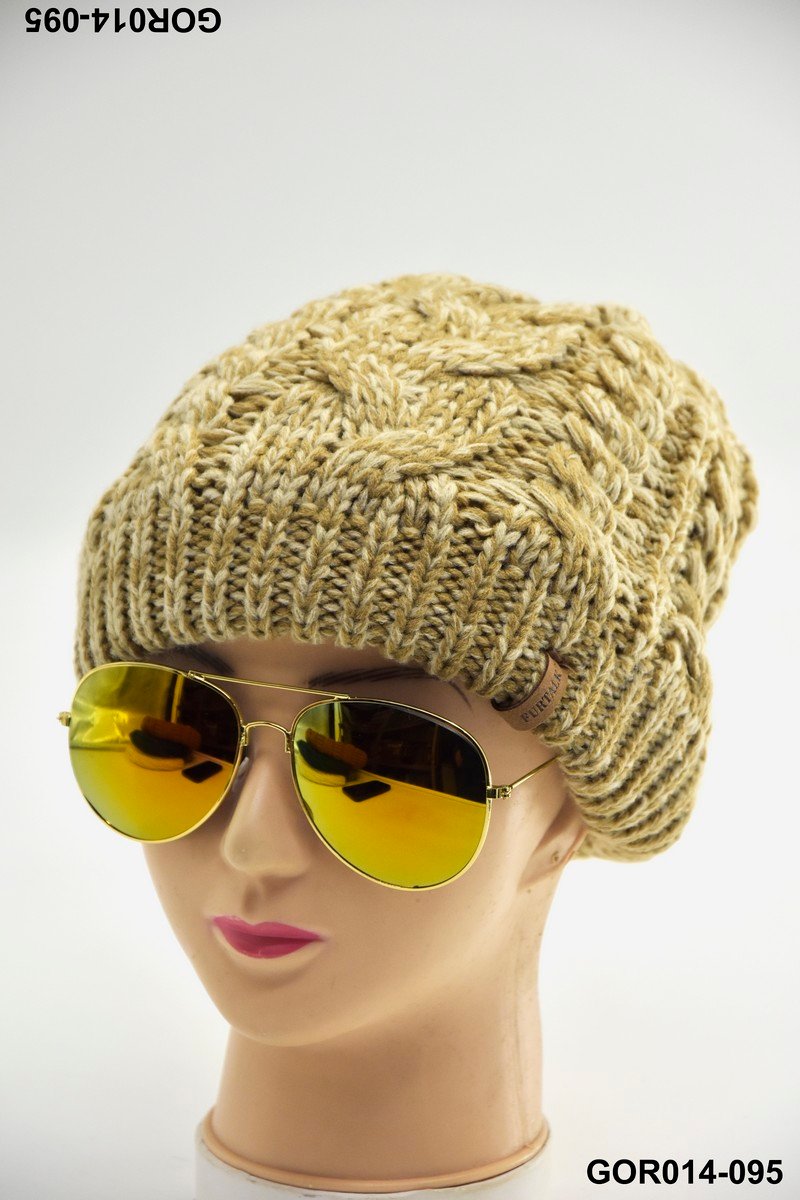 Gorro tejido trenzado beige GOR014
