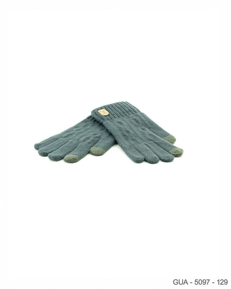 Guantes de Lana Azul Petróleo con Puntas Táctiles y Trama Trenzada GUA5097