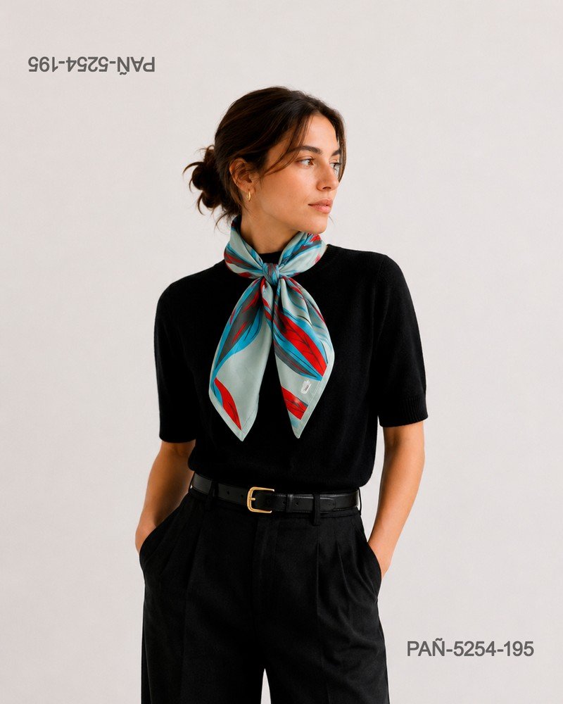 Pañuelo azul con estampado abstracto, moderno y elegante PAÑ5254