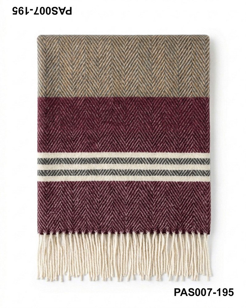 Pashmina espiga bicolor con flecos PAS007