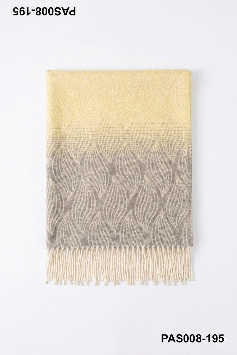 Pashmina estampada bicolor con flecos PAS008
