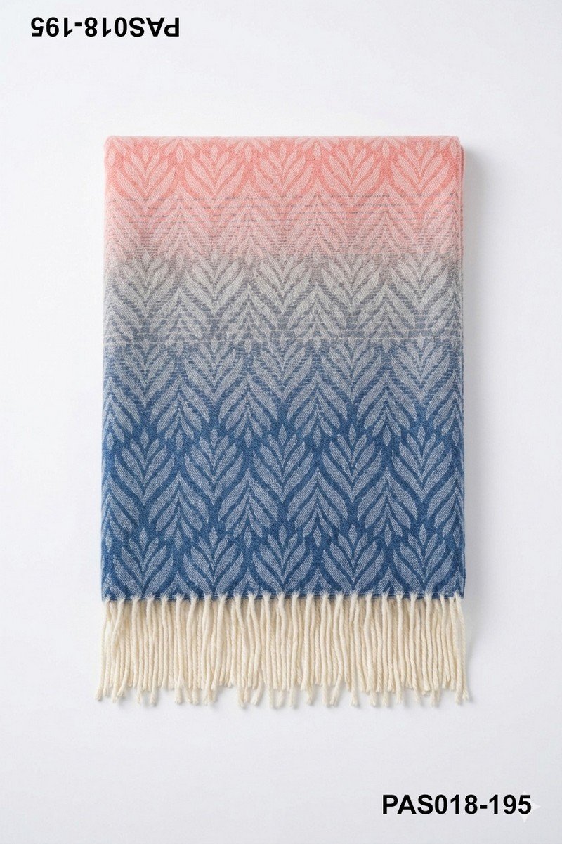 Pashmina estampado espiga degradé con flecos PAS018