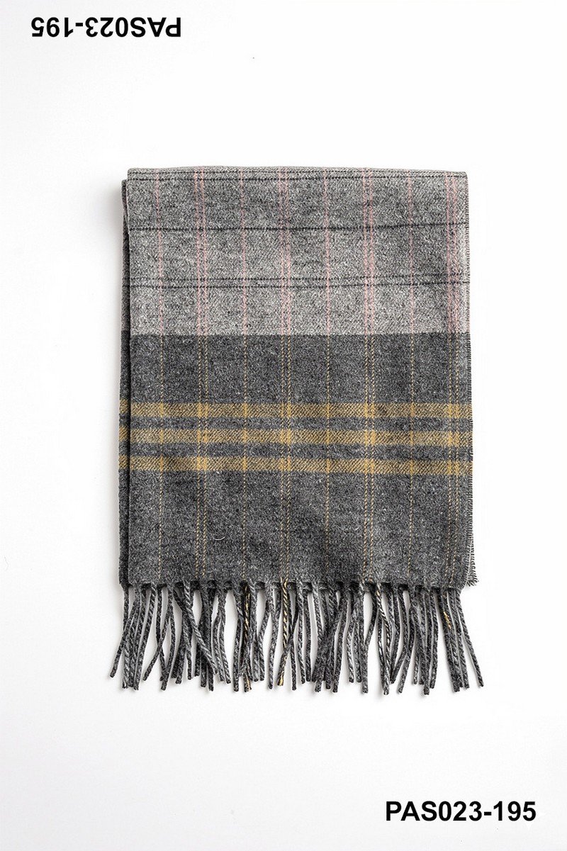 Pashmina cuadrille bicolor con flecos PAS023