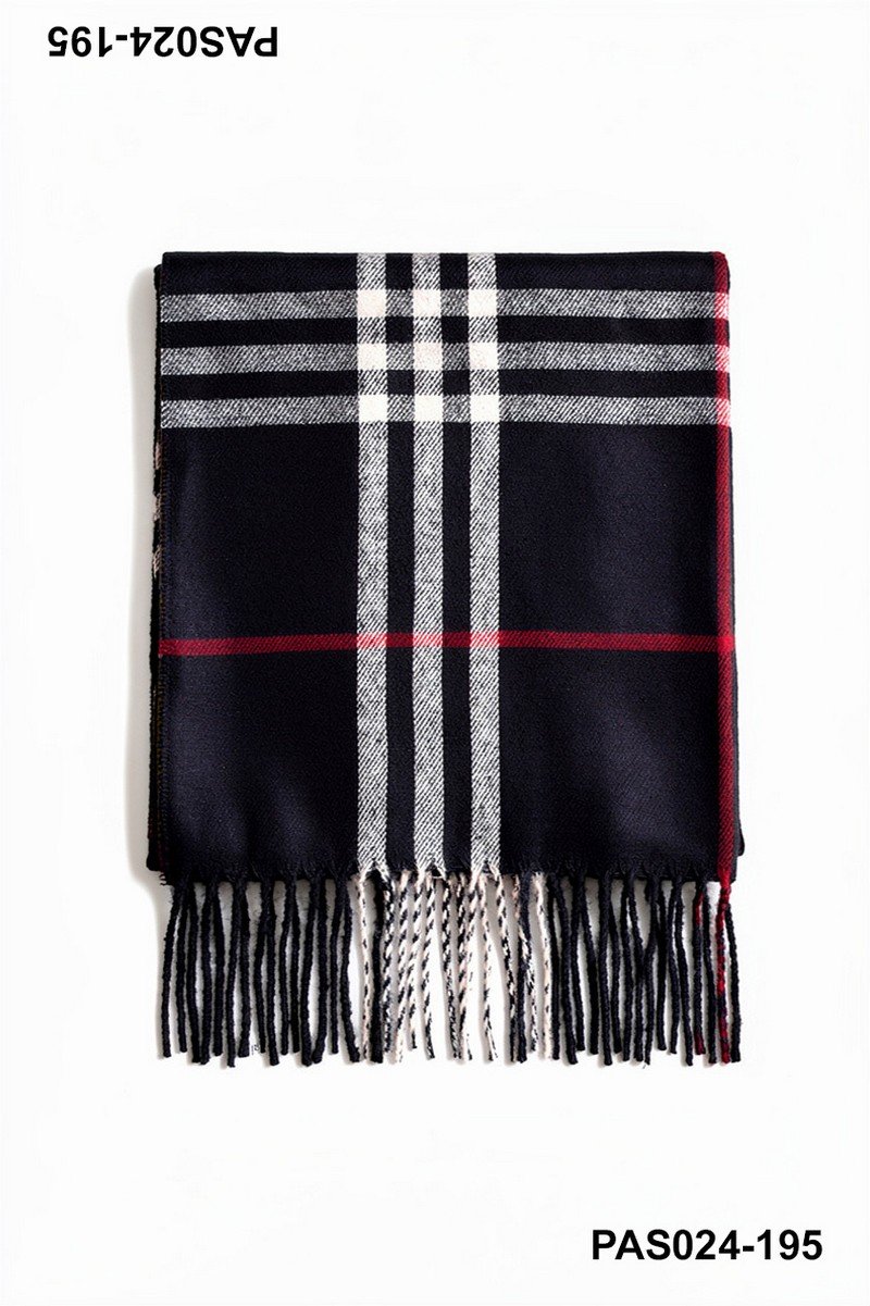 Pashmina cuadrille bicolor con flecos PAS024