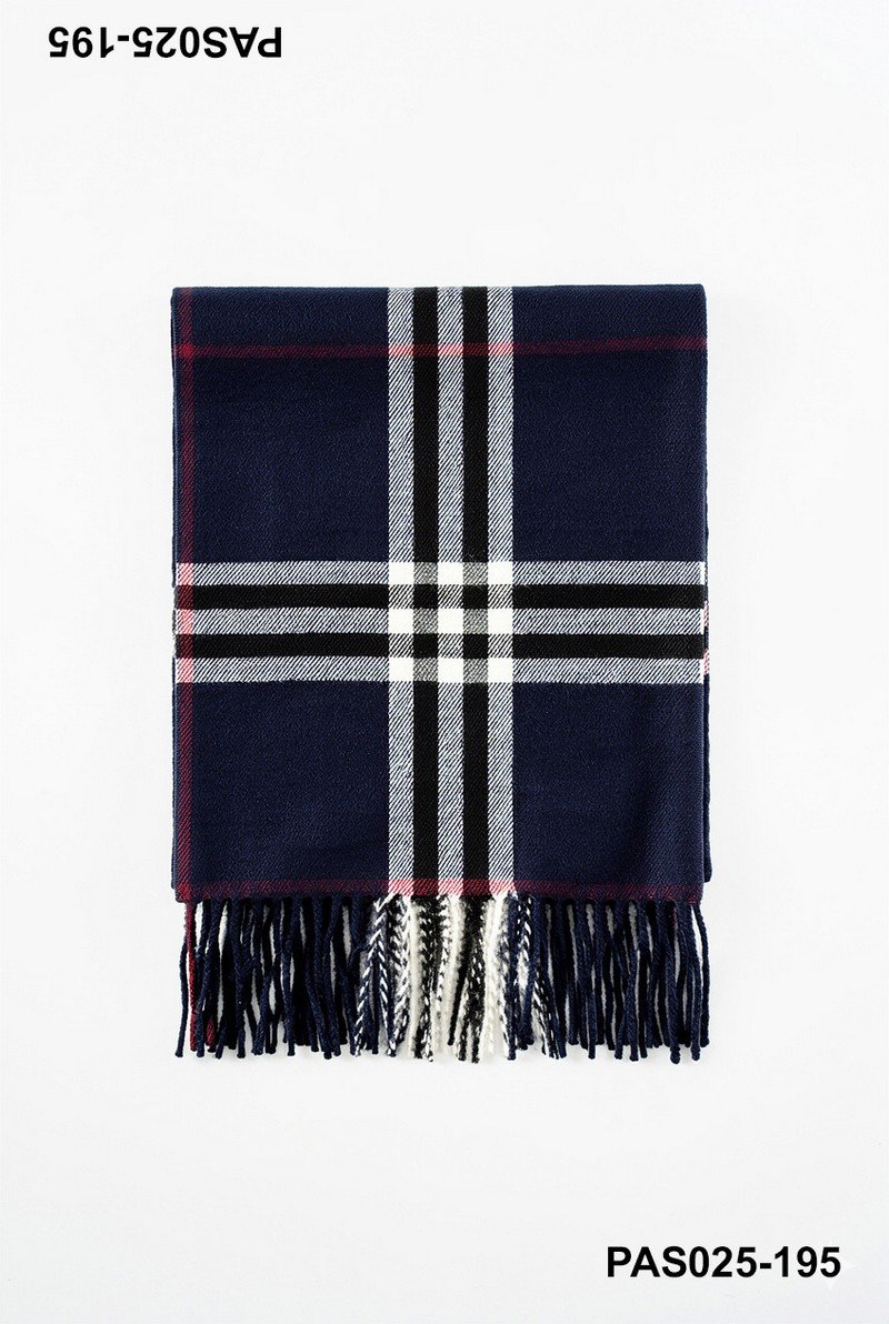 Pashmina cuadrille bicolor con flecos PAS025