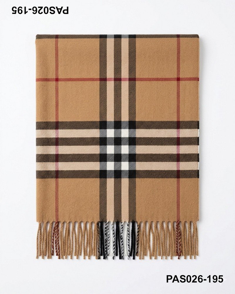 Pashmina clásica de cuadros en tonos camel, negro y rojo con flecos PAS026
