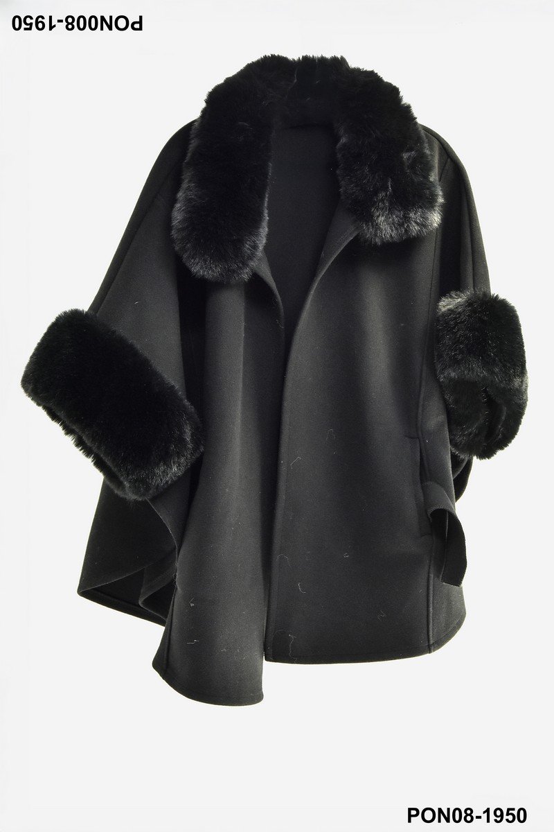 Capa de invierno con detalles en pelo sintético PON008