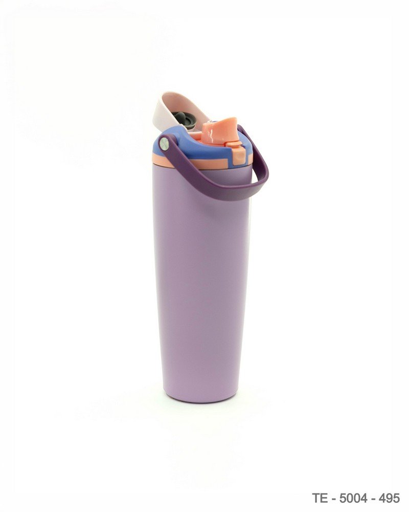 Botella Térmica en Tono Lavanda con Tapa Multicolor y Asa de Transporte TE5004