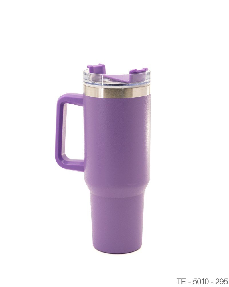 Mug Térmico Violeta con Asa Integrada y Tapa Transparente TE5010
