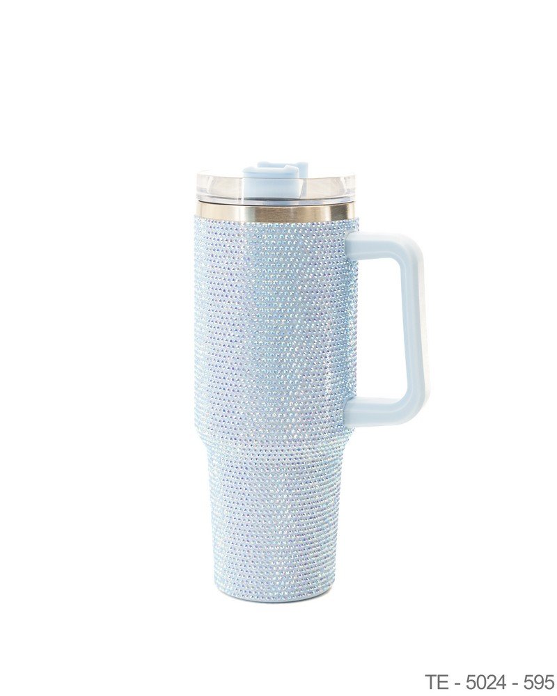 Mug Térmico Celeste con Recubrimiento de Cristales y Asa Integrada TE5024