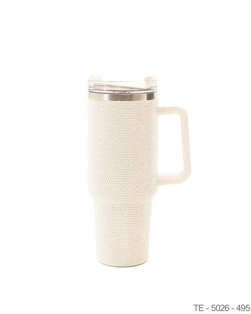 Mug Térmico Rosa con Recubrimiento de Cristales y Asa Integrada TE5025