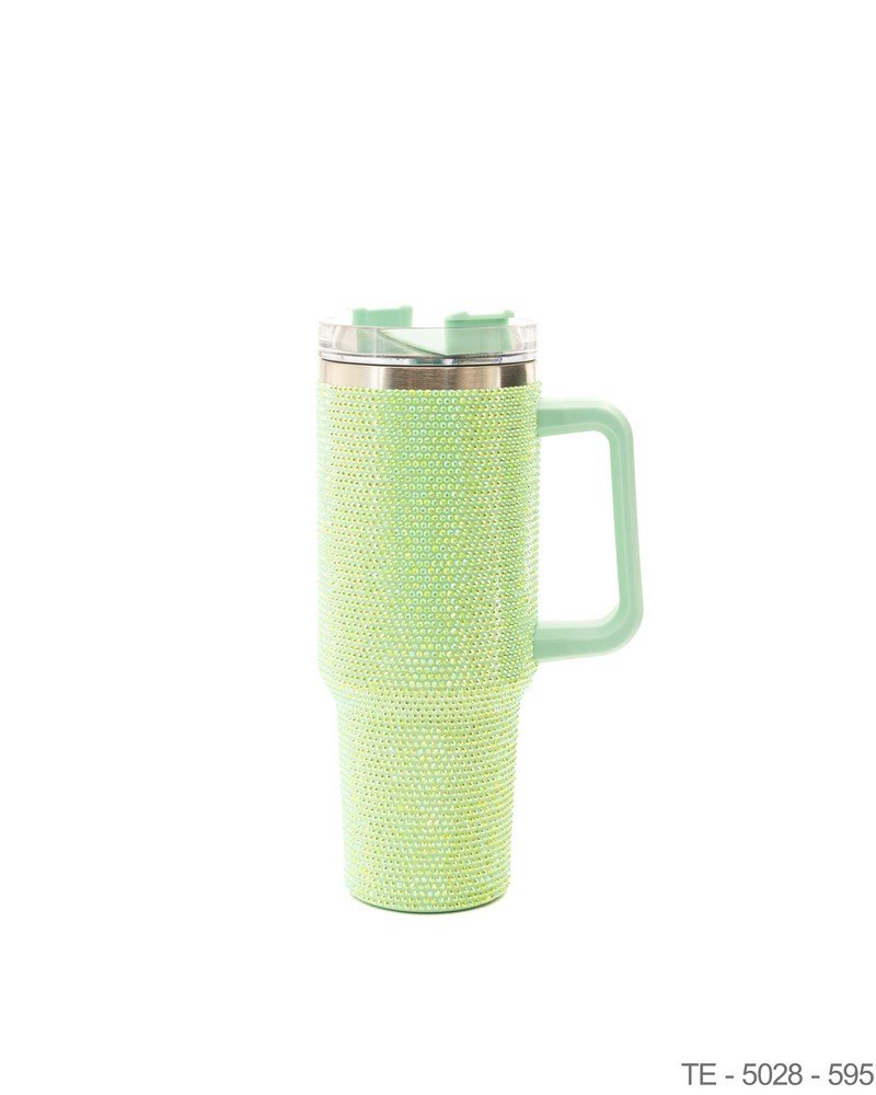 Mug Térmico Verde con Recubrimiento de Cristales y Asa Integrada TE5028