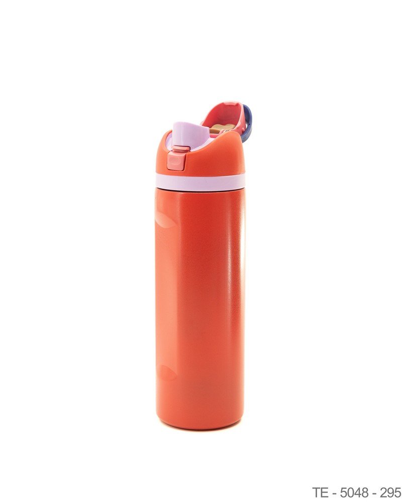 Botella Térmica Deportiva en Tono Rojo con Tapa Multicolor TE5048